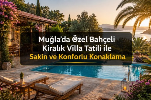 Peaceful and Comfortable Accommodation with a Private Garden Rental Villa Holiday in Muğla